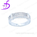 Wholesale white gold plated 925 sterling silver jewellery man rings with stone